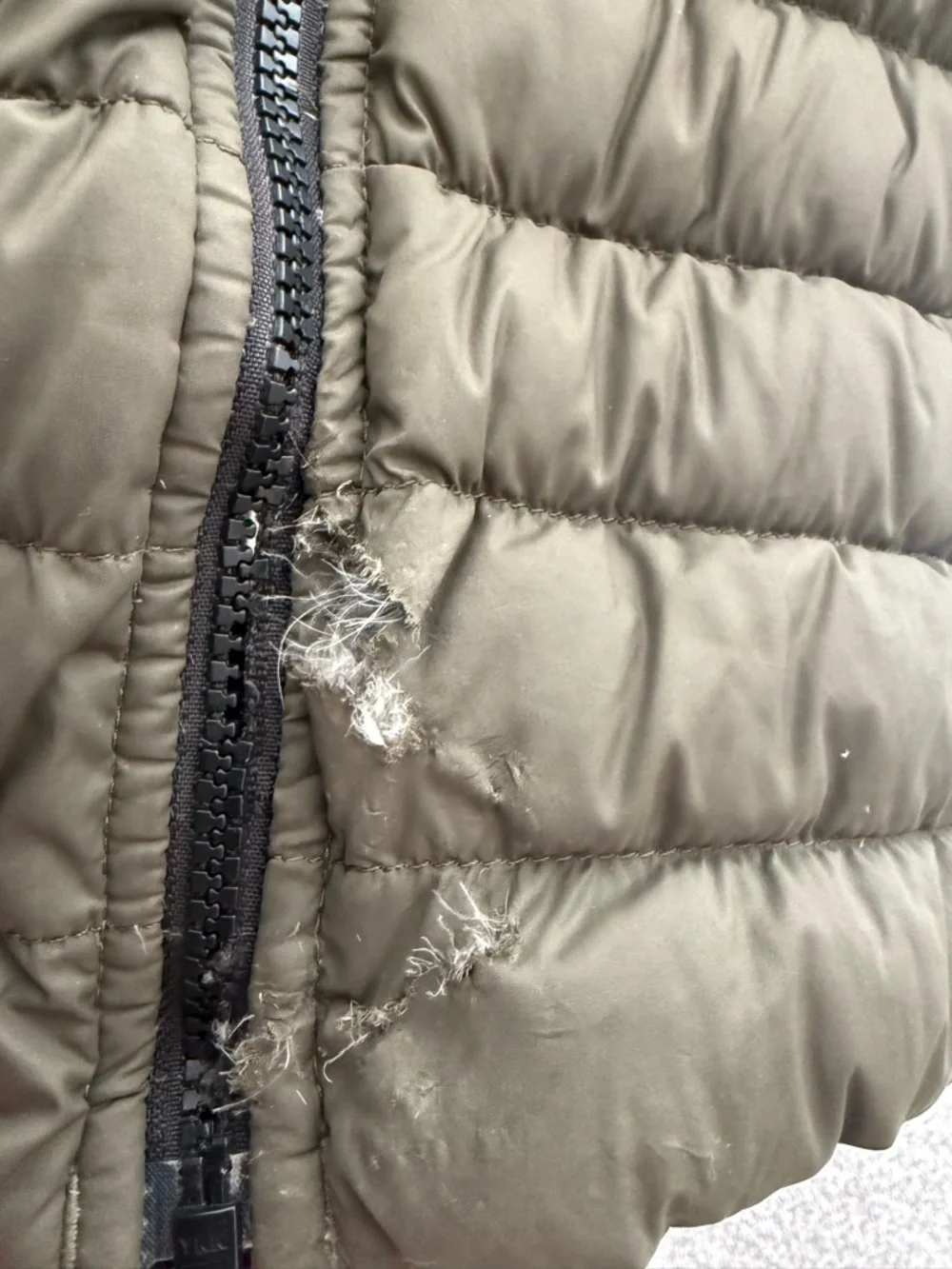 The North Face Quilted Hooded Jacket in Olive and Black